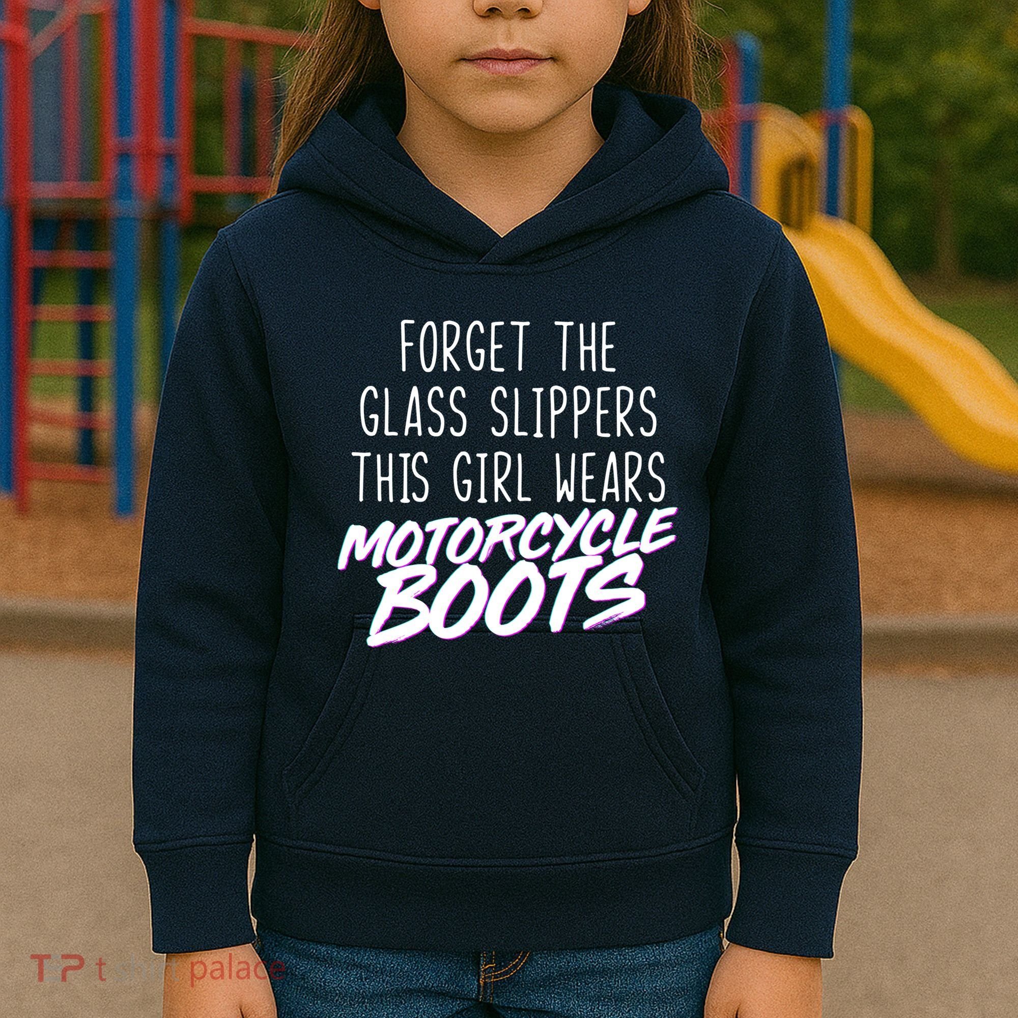 This Girl Wears Motorcycle Boots Kids Hoodie