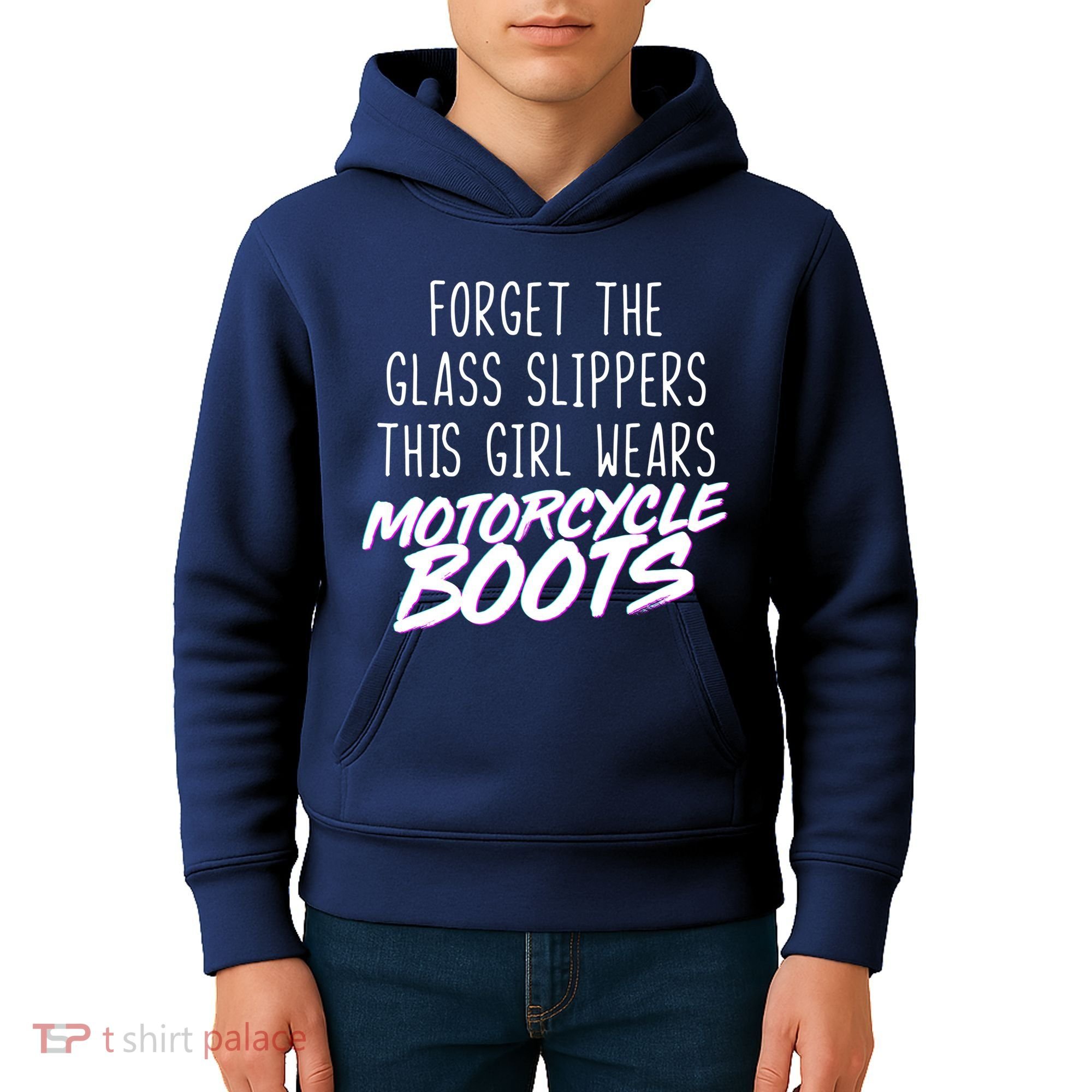 This Girl Wears Motorcycle Boots Kids Hoodie