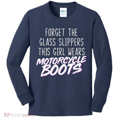 This Girl Wears Motorcycle Boots Kids Long Sleeve Shirt