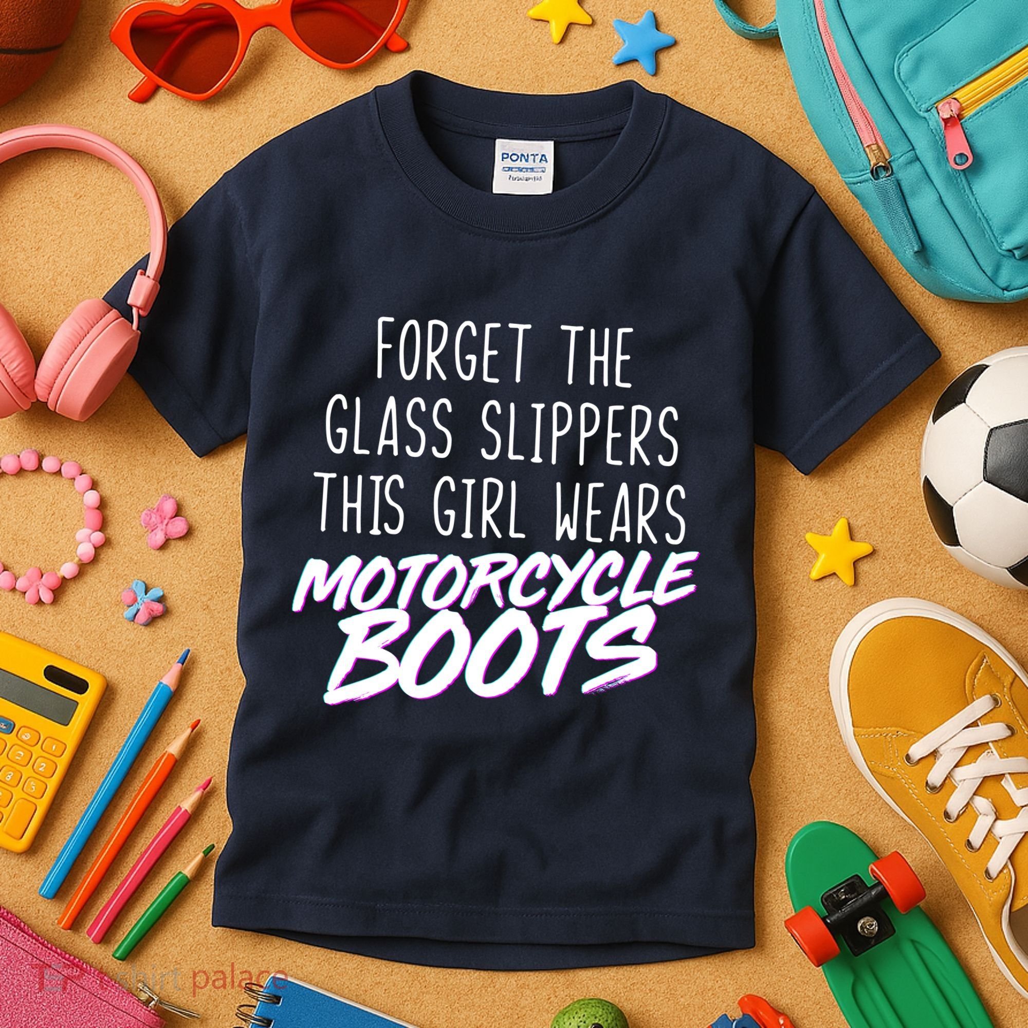 This Girl Wears Motorcycle Boots Kids T-Shirt