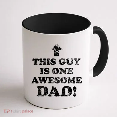 This Guy is One Awesome Dad Distressed Coffee Mug back