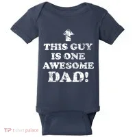 This Guy is One Awesome Dad Distressed Baby Bodysuit thumb 0