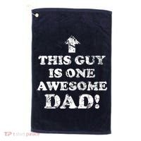 This Guy is One Awesome Dad Distressed Golf Towel thumb 0