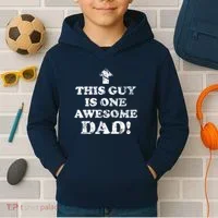 This Guy is One Awesome Dad Distressed Kids Hoodie thumb 2