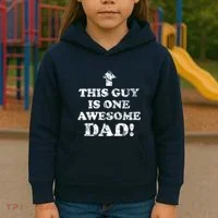 This Guy is One Awesome Dad Distressed Kids Hoodie thumb 3