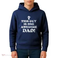 This Guy is One Awesome Dad Distressed Kids Hoodie thumb 4