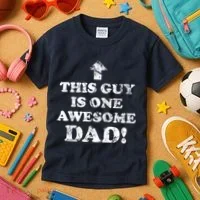 This Guy is One Awesome Dad Distressed Kids T-Shirt thumb 3
