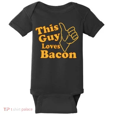This Guy Loves Bacon Baby Bodysuit