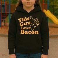 This Guy Loves Bacon Kids Hoodie thumb 3