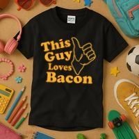 This Guy Loves Bacon Kids T-Shirt thumb 3