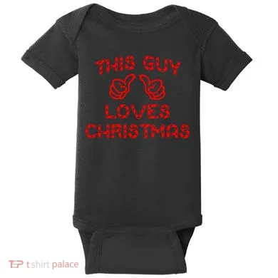 This Guy Loves Christmas Baby Bodysuit