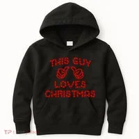 This Guy Loves Christmas Kids Hoodie thumb 0