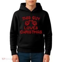 This Guy Loves Christmas Kids Hoodie thumb 4