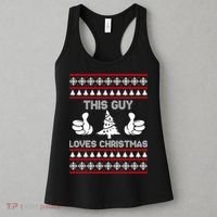This Guy Loves Christmas Ugly Christmas Sweater Women's Tank Top thumb 3