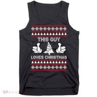 This Guy Loves Christmas Ugly Christmas Sweater Tank Top thumb 0