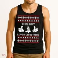 This Guy Loves Christmas Ugly Christmas Sweater Tank Top thumb 3