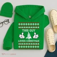 This Guy Loves Christmas Ugly Christmas Sweater Hoodie thumb 4