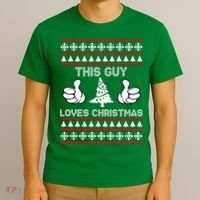 This Guy Loves Christmas Ugly Christmas Sweater T-Shirt thumb 3