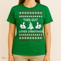 This Guy Loves Christmas Ugly Christmas Sweater T-Shirt thumb 4