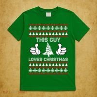 This Guy Loves Christmas Ugly Christmas Sweater T-Shirt thumb 5