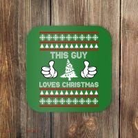 This Guy Loves Christmas Ugly Christmas Sweater Coaster thumb 0