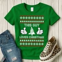 This Guy Loves Christmas Ugly Christmas Sweater Women's T-Shirt thumb 3