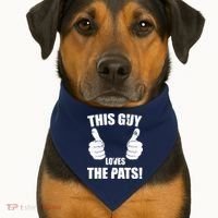 This Guy Loves The Pats USA-Made Doggie Bandana thumb 1