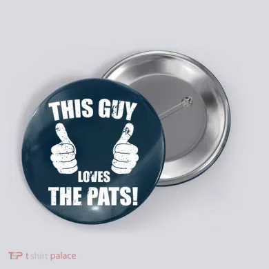 This Guy Loves The Pats Button