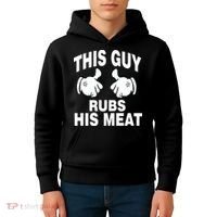 This Guy Rubs His Meat Kids Hoodie thumb 4