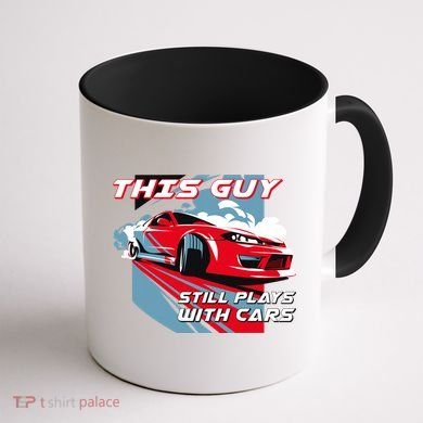This Guy Still Plays With Cars Coffee Mug back
