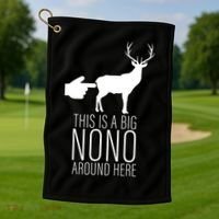 This Is A Big NO NO Don't Touch The Animals Golf Towel thumb 1
