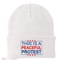 This Is A Peaceful Protest Pro Trump Beanie thumb 0