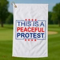 This Is A Peaceful Protest Pro Trump Golf Towel thumb 1