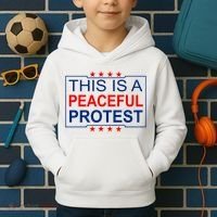 This Is A Peaceful Protest Pro Trump Kids Hoodie thumb 2
