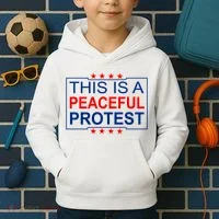 This Is A Peaceful Protest Pro Trump Kids Hoodie thumb 2