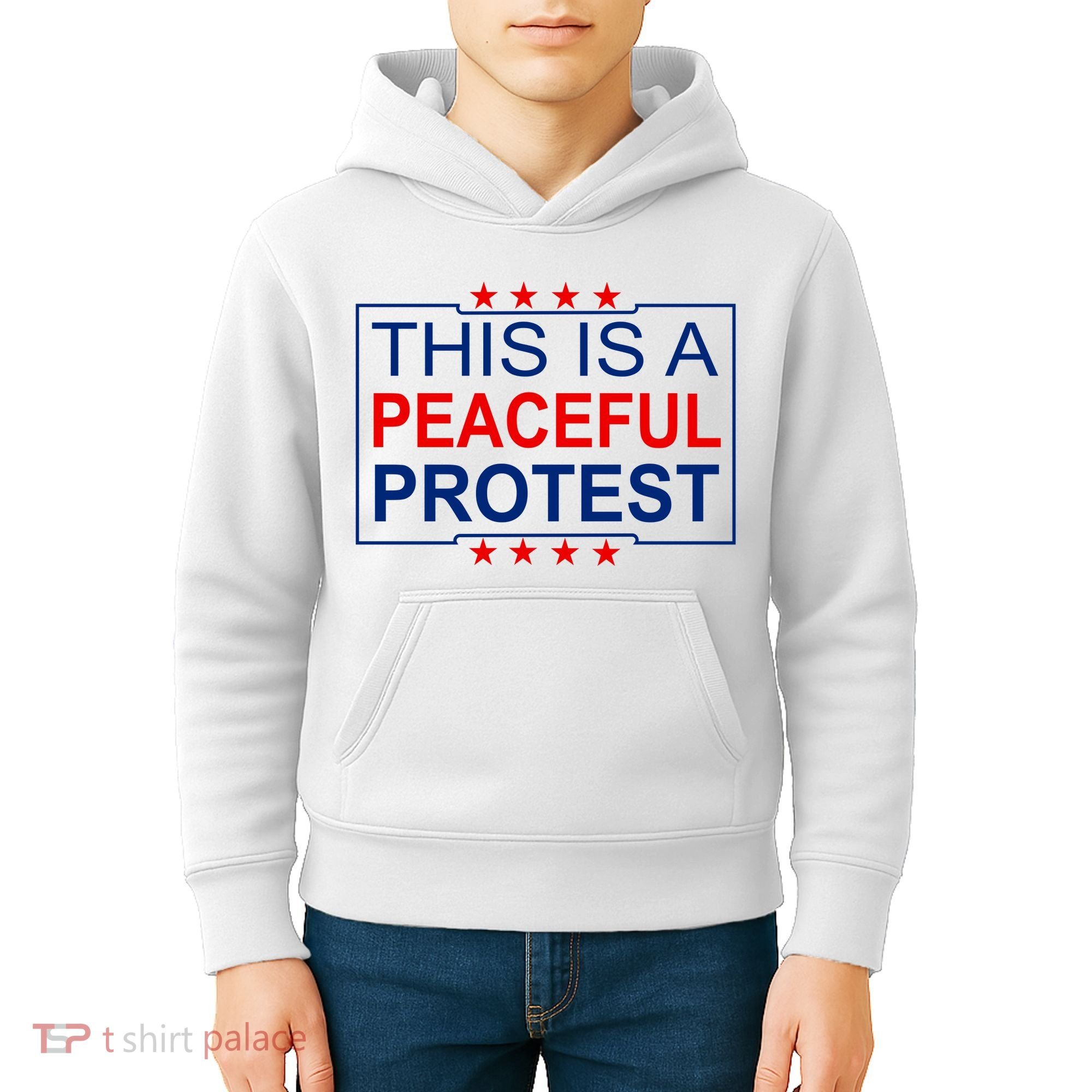 This Is A Peaceful Protest Pro Trump Kids Hoodie