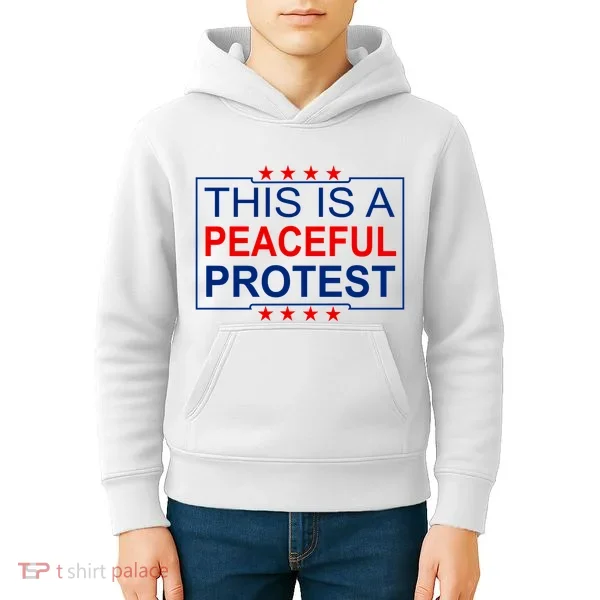 This Is A Peaceful Protest Pro Trump Kids Hoodie