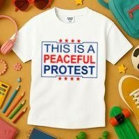 This Is A Peaceful Protest Pro Trump Kids T-Shirt thumb 3