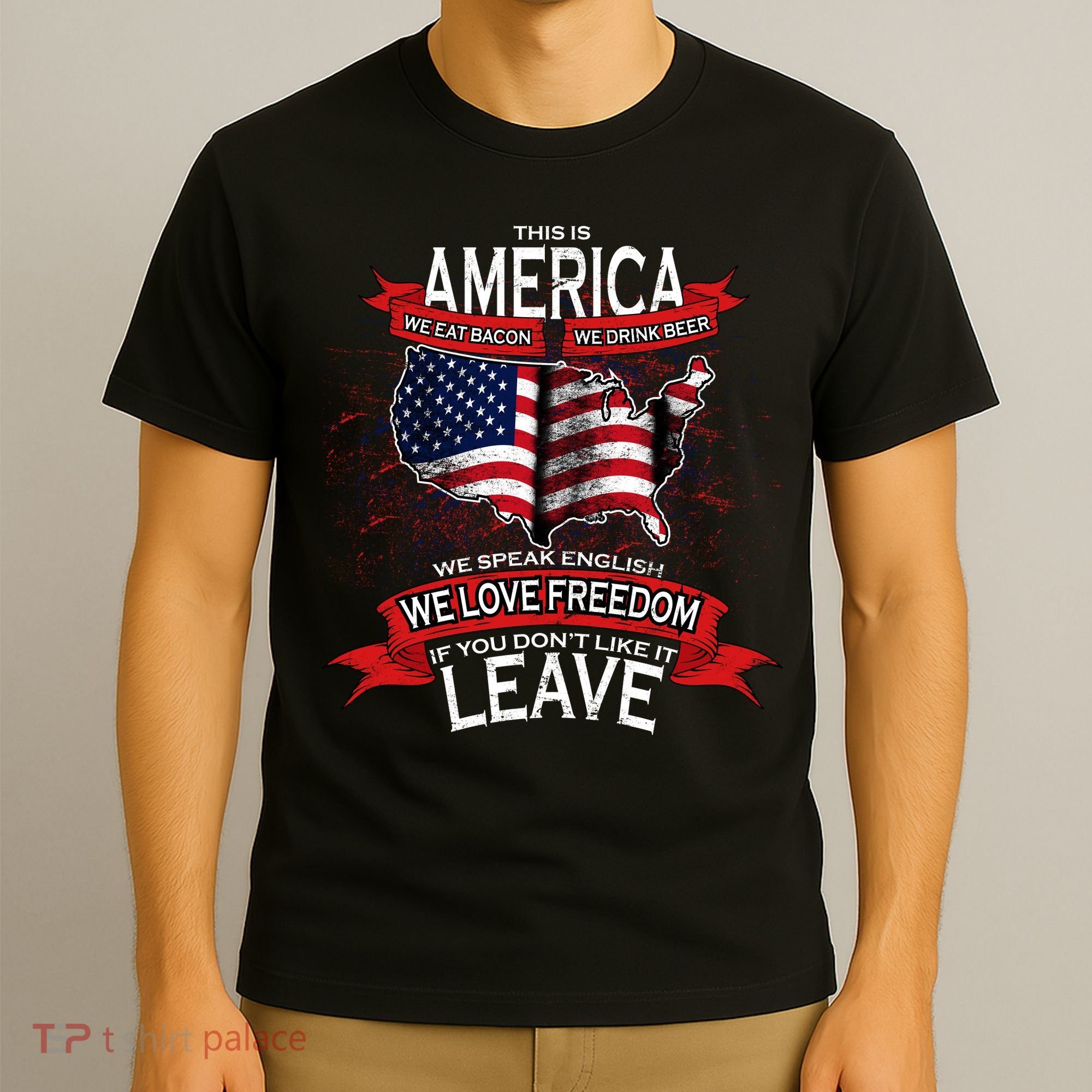 This is AMERICA if you don't like it LEAVE T-Shirt