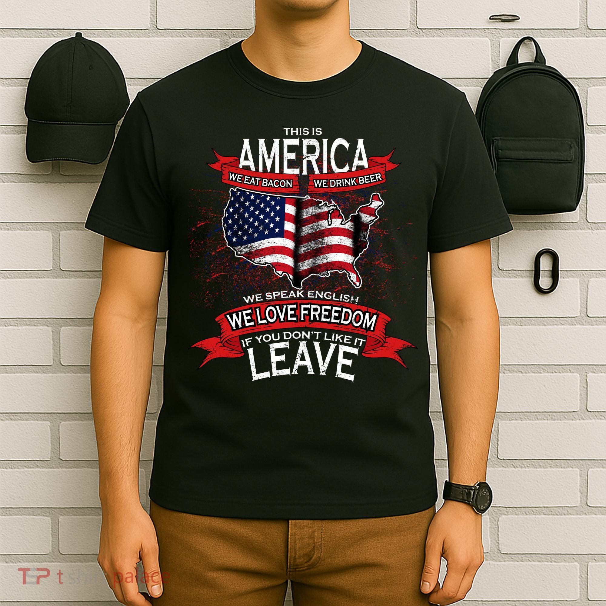 This is AMERICA if you don't like it LEAVE T-Shirt