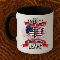 This is AMERICA if you don't like it LEAVE Coffee Mug thumb 2