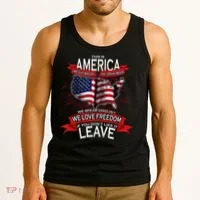 This is AMERICA if you don't like it LEAVE Tank Top thumb 3