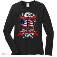 This is AMERICA if you don't like it LEAVE Women's Long Sleeve Shirt thumb 0