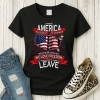 This is AMERICA if you don't like it LEAVE Women's T-Shirt thumb 3