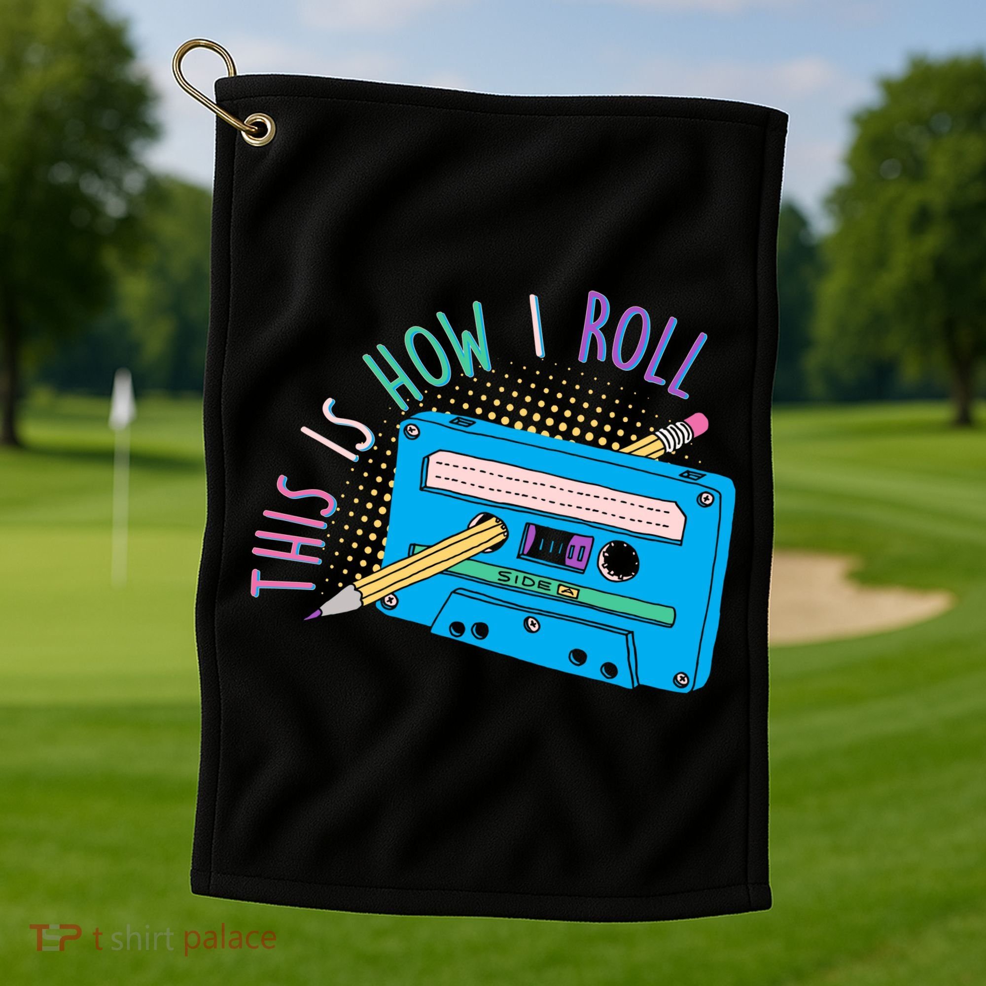 This is How I Roll Cassette Tape Retro 80s Golf Towel