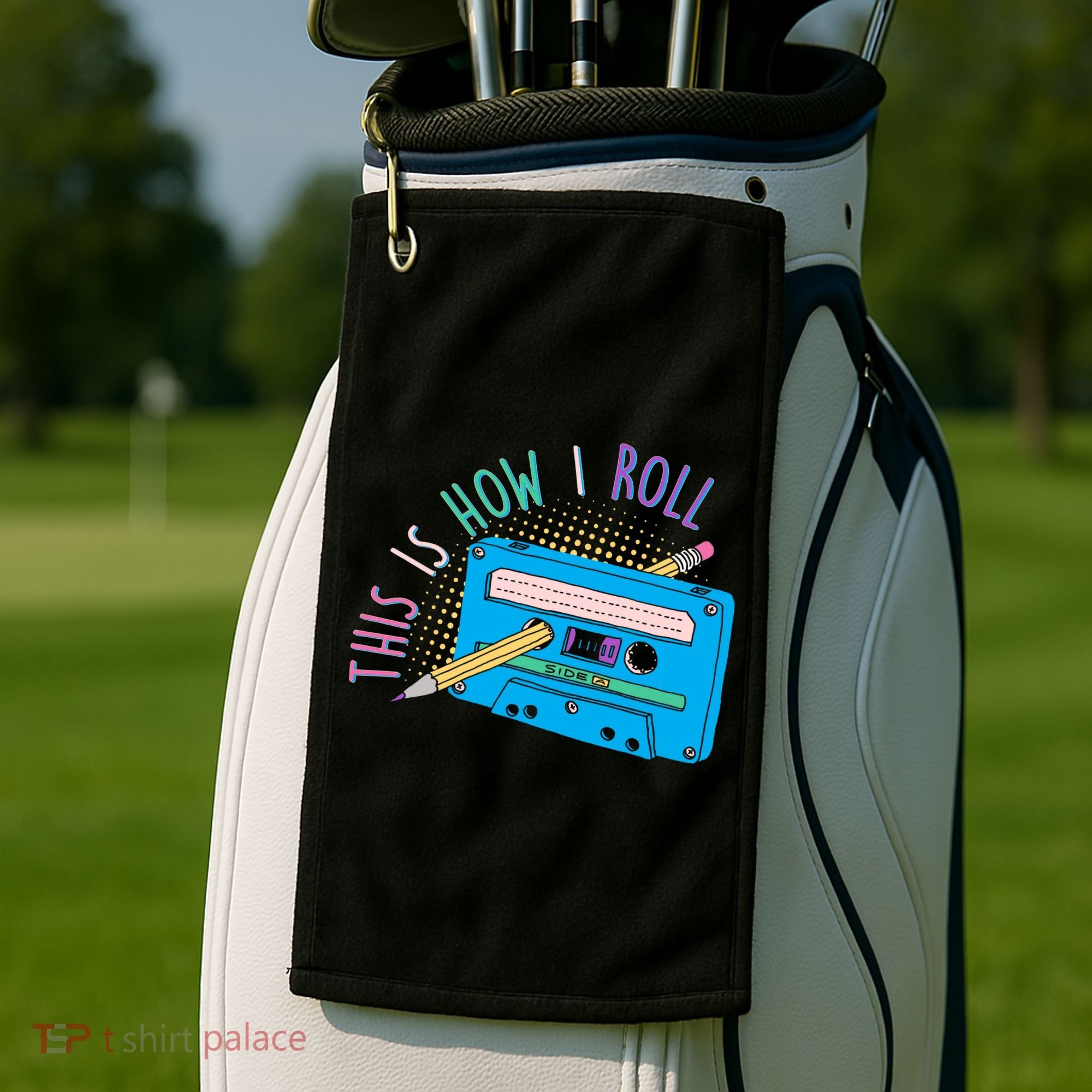 This is How I Roll Cassette Tape Retro 80s Golf Towel