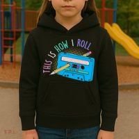 This is How I Roll Cassette Tape Retro 80s Kids Hoodie thumb 3