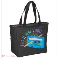 This is How I Roll Cassette Tape Retro 80s Tote Bag thumb 2
