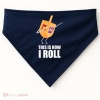 This is How I Roll Dreidel Dabbing Chanukah USA-Made Doggie Bandana thumb 0
