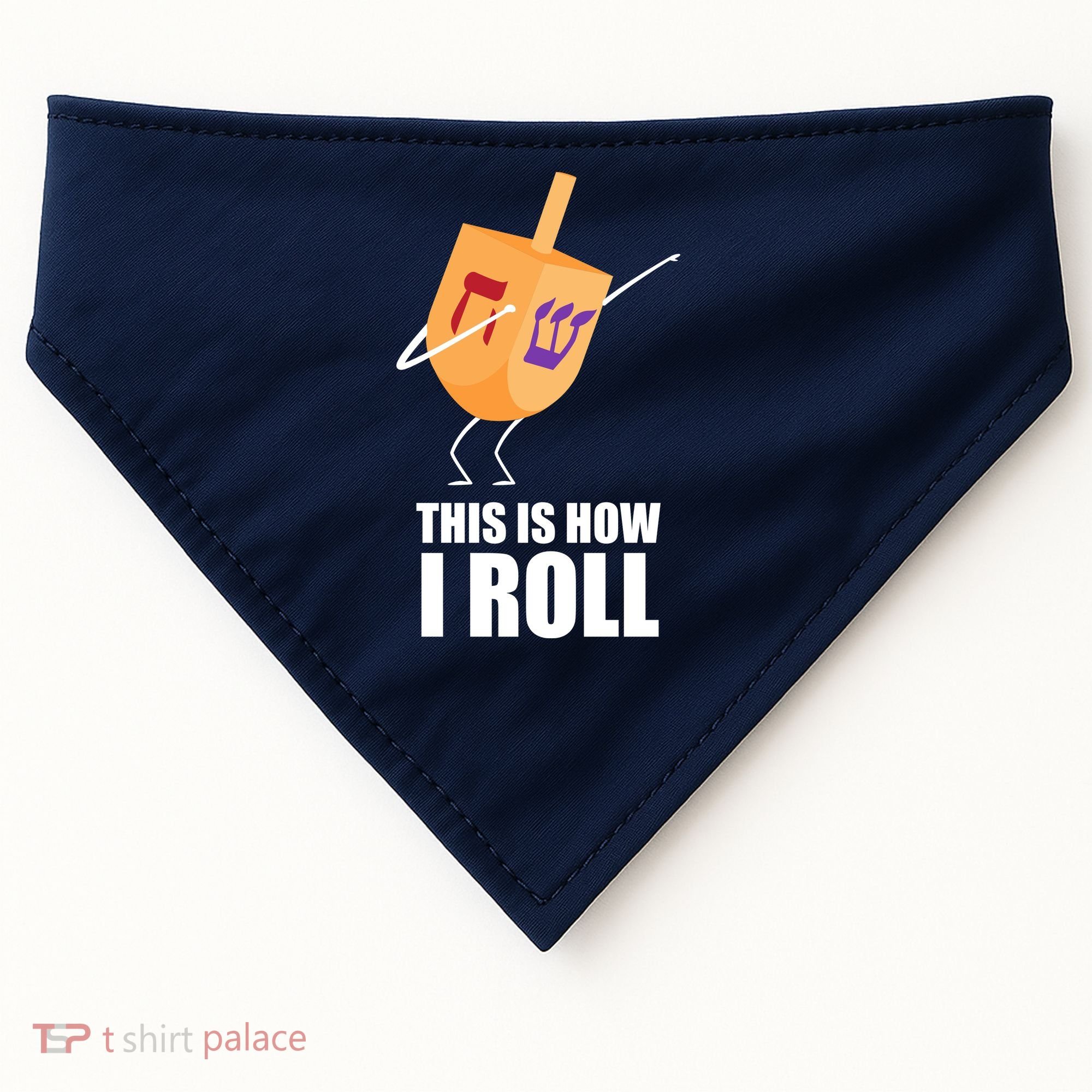 This is How I Roll Dreidel Dabbing Chanukah USA-Made Doggie Bandana